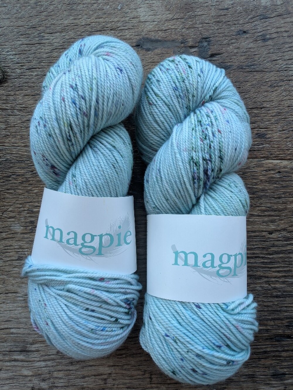 Magpie Swanky DK Speckled Light Blue Yarn - 2 Skeins